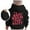 Black, variant on Pink Puff Graphic Hooded Sweatshirt, Long Sleeve Soft Pullover Top for Girls, Cute Casual Y2K Preppy Style with Pockets, Trendy Kids' Fashion Top