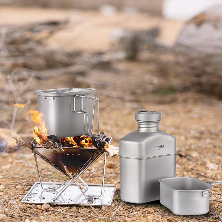 Lixada Camping Cookware Portable Mess Kit Camping Pot and Pans Cooking Set
