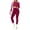 Hot Pink, variant on SETOOFF Women 3 Piece Workout Outfit Set, Off Shoulder Long Sleeve Crop Top Sports Bra High Waist Full Length Yoga Leggings Athletic Fitness Loungewear Tracksuit