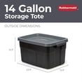 thumbnail image 6 of 5-Star Roughneck Tote 14 Gal - 6 Pack, Made in the USA, Black & Grey, Rugged Plastic Stackable Storage Tote with Lid and Handles, 6 of 6