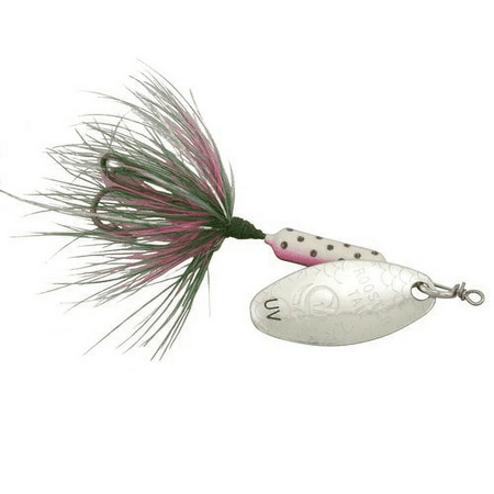 Yakima Bait Worden s Original UV Coated Rooster Tail Inline Spinnerbait Fishing Lure Tinsel Glitter Rainbow 1/8 oz.