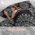 thumbnail image 4 of 3 Piece Black Boho Duvet Cover Set Queen Size,Microfiber Comforter/Quilt Cover with Corner Ties and 2 Pillowcases,Retro Farmhouse Neutral Abstract Geometric All Season Bedding with Zipper Closure, 4 of 8