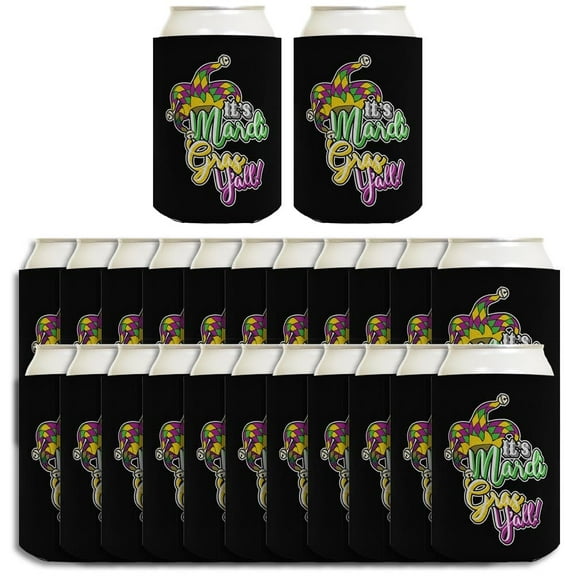 Mardi Gras Party Favors It's Mardi Gras Y'all Jester Hat 24-Pack Can Drink Thermocoolers