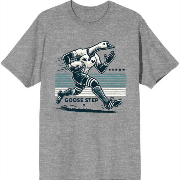 Rugby Goose Step Adult Heather Gray Crew Neck Short Sleeve Tee-Medium