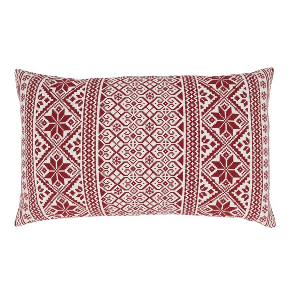 Saro Lifestyle Cheerful Charm Christmas Pattern Throw Pillow Cover