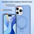 thumbnail image 3 of Case for iPhone 15 Pro Max 6.7-Inch,  [Compatible with Magsafe] with 0-150° Ring Holder Invisible Kickstand Slim Liquid Silicone Men Women Shockproof Protective Phone Cover, Blue, 3 of 9