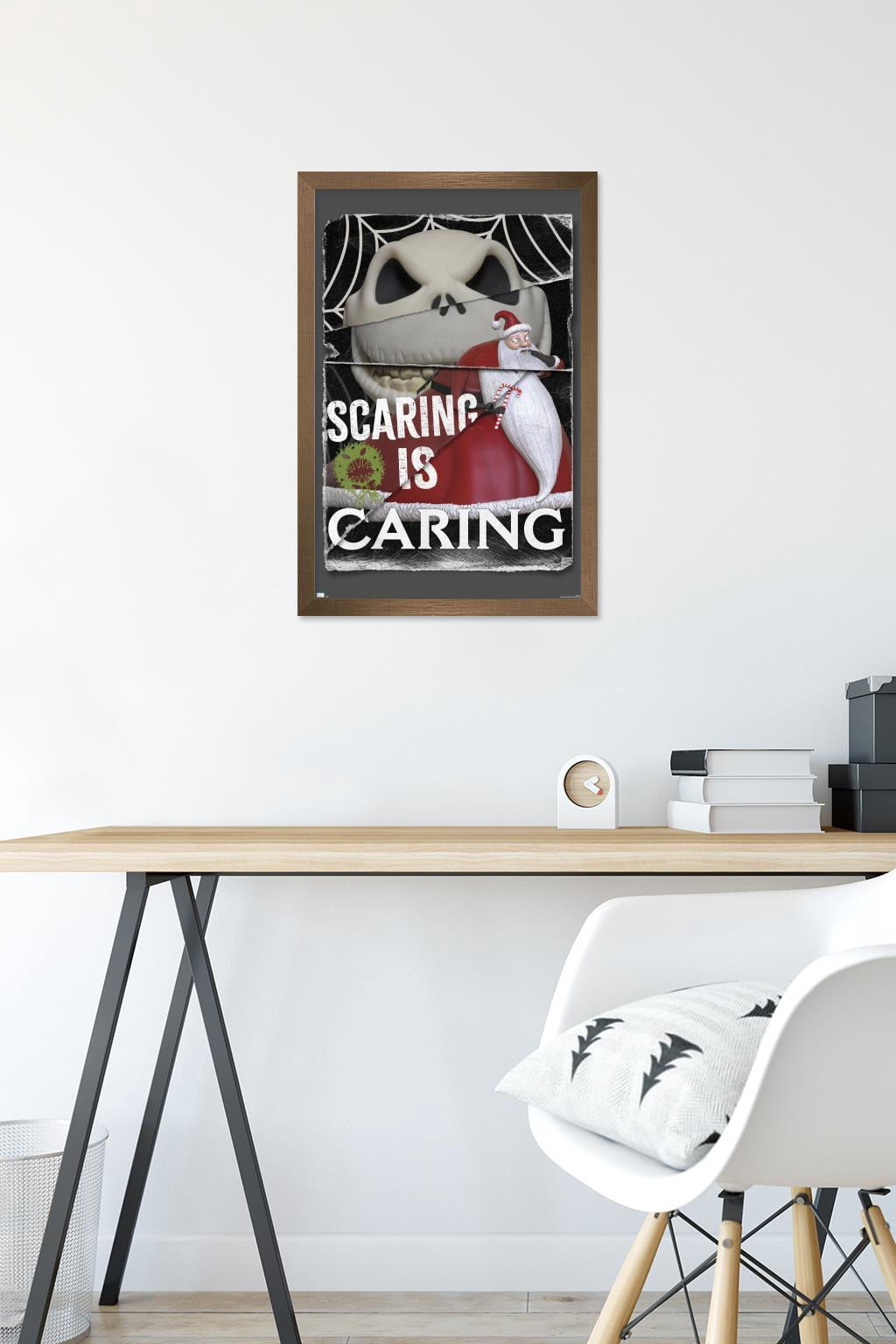 Disney Tim Burton's The Nightmare Before Christmas - Distorted Caring Wall Poster, 14.725" x 22.375" Framed