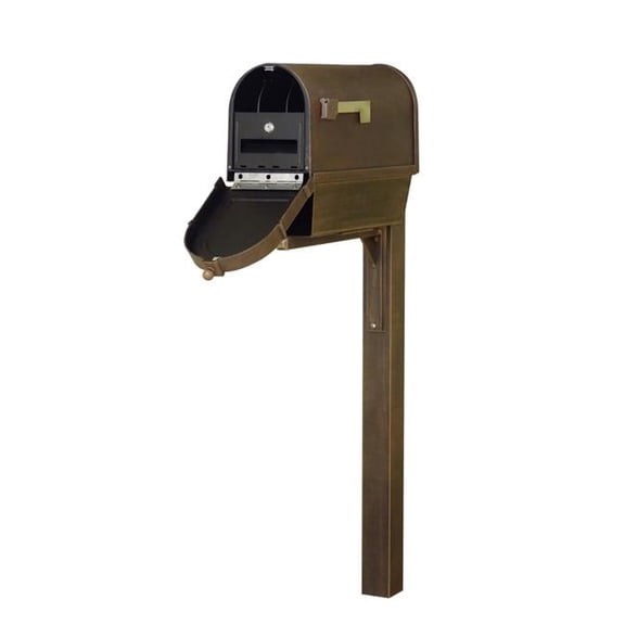 Special Lite Products SCB2015-SPK720-CP-LB998 Berkshire Curbside Mailbox with Newspaper Tube, Locking Insert & Wellington Mailbox Post