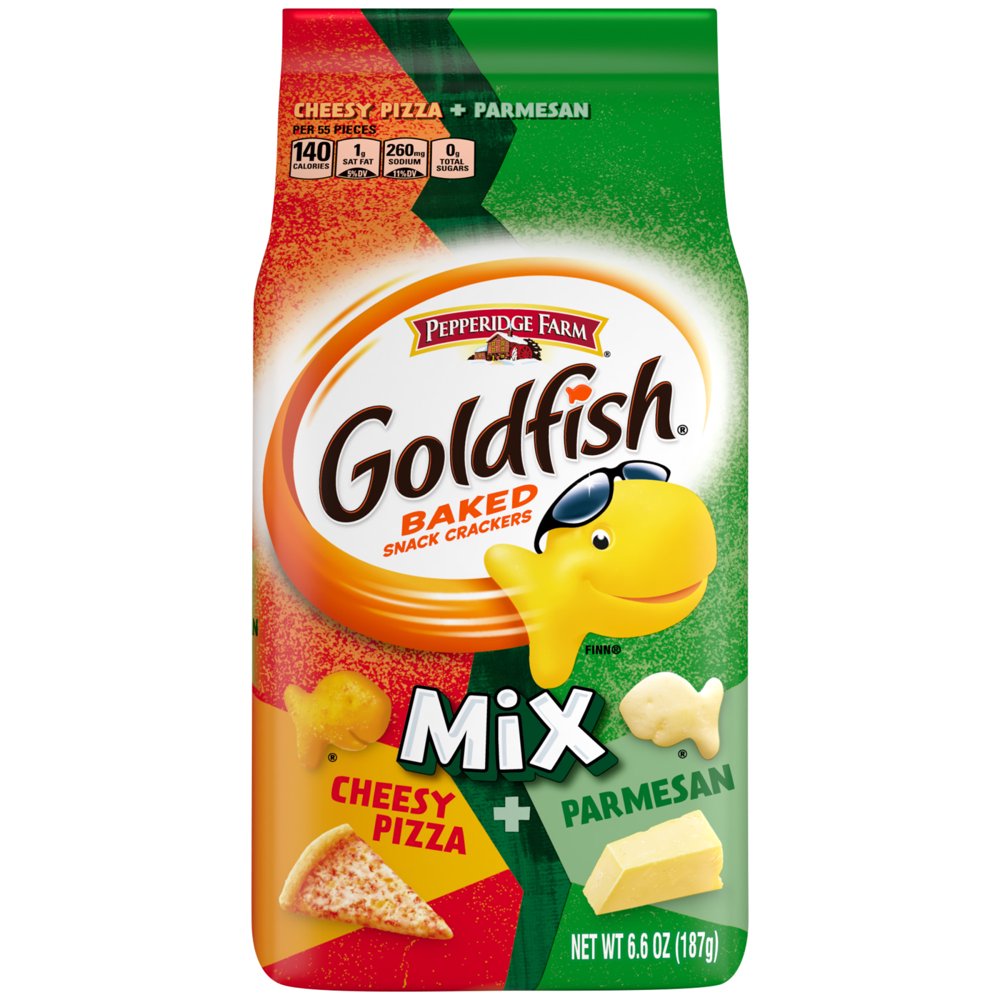Pepperidge Farm Goldfish Mix Cheesy Pizza + Parmesan Crackers, 6.6 oz