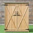 thumbnail image 2 of Vebreda 64 Inch Wooden Storage Shed Outdoor Fir Wood Cabinet, 2 of 6