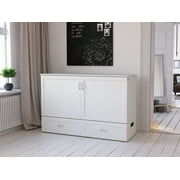 Hamilton Murphy Bed Chest Queen White with Charging Station