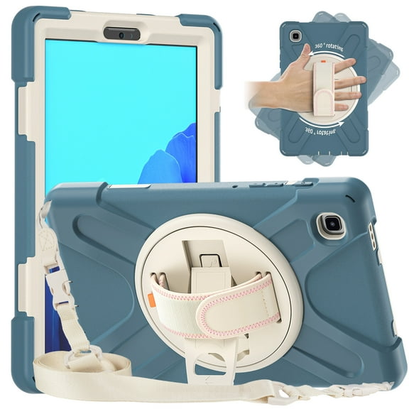 Samsung Galaxy Tab A7 Lite 8.7 inch Case 2021(SM-T220/T225/T227), Allytech Anti-Shock Kidsproof Case with Adjustable Hand Strap & Carrying Shoulder Strap & Rotating Stand & S Pen Slot, Cornflowerblue