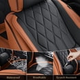 thumbnail image 6 of FLORICH Full Set Car Seat Covers, Universal Nappa Leather Seat Covers for Car Trucks SUV with Lumbar Support, Waterproof, Anti-Slip, Black & Brown, 6 of 9