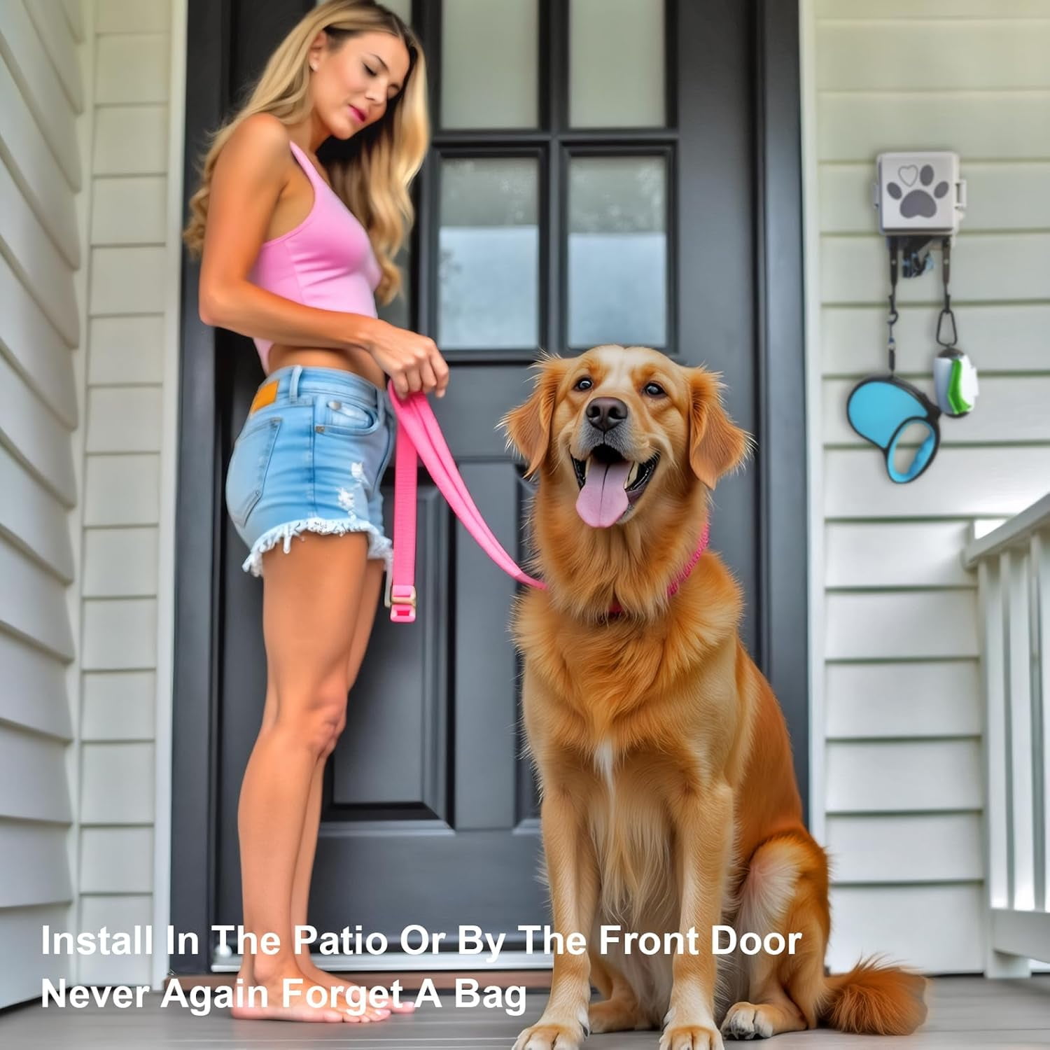 2 Poop Bag Dispensers + 1 Mini Trash Can + 10 Rolls + 1 Trash Bag Roll