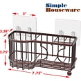 thumbnail image 3 of Soporte adhesivo de pared simple para cepillos de dientes, para uso doméstico, color bronce, 3 of 6