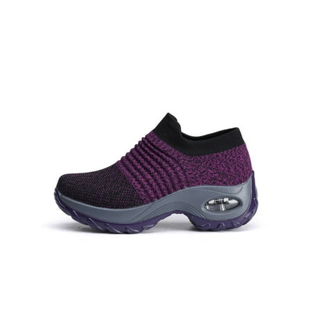 

Avamo Women s Walking Shoes Sock Sneakers Slip on Mesh Platform Air Cushion Athletic Shoes Work Nurse Comfortable