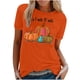 thumbnail image 1 of Blusa de manga corta con estampado de otoño y cuello redondo informal de verano para mujer Pompotops  hfajkhk139941, 1 of 4