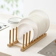 thumbnail image 5 of Wisremt Dish Drying Rack Bamboo Dish Rack Pure Natural Bamboo Wooden Dishes Drainer for Cutting Board Baking Pan Plate Bowl Mug Cup Pot Lid Organizer Rack, 5 of 9