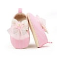 thumbnail image 2 of PINQI Baby Girls Princess Lace Bowknot Soft Sole Cloth Shoes Sneaker Toddler Prewalker Lightweight Cute Baptism Shoes, 2 of 7