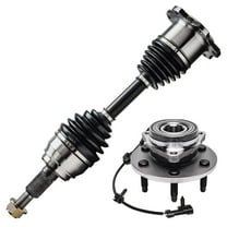 Detroit Axle - Front Wheel Bearing Hub CV Axle for 4WD Chevy GMC Silverado Sierra Suburban Avalanche Yukon XL 1500 Tahoe Cadillac Escalade ESV EXT, Wheel Hub Bearing CV Axle Replacement 6 Lug