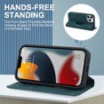 thumbnail image 5 of Nalacover for iPhone 13 Pro 6.1 inch Wireless Charging Case,Luxury Full Body Protection Solid Color PU Leather Magnetic Closure Flip RFID Blocking Card Slots Stand Shockproof Cover.Blue, 5 of 12