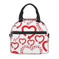 thumbnail image 2 of ZNDUO Reusable Lunch Box, Adjustable Shoulder Strap Red Arrows Hearts Shape Pattern Lunch Bag, 2 of 8
