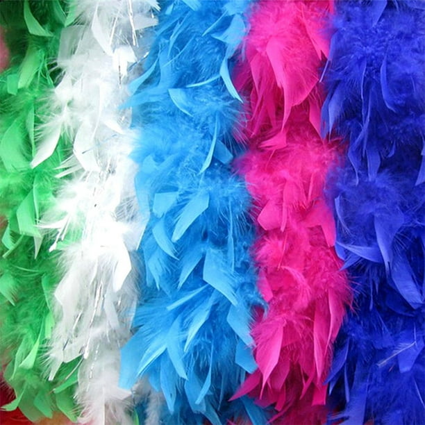 Redcolourful 1pc 2-Yards Fashion Feather Strip Wedding Costume Ball Party Feather Scarf White
