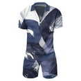 thumbnail image 2 of Akiihool Men's Casual 2 Piece Outfits Set Summer Tracksuit Beach Set (Navy,M), 2 of 3
