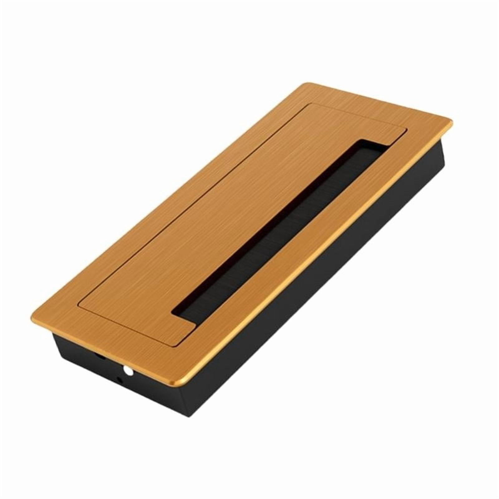 Thickening Aluminum Desk Cable Management Grommets with Brush Rectangle Cord Hole Cover for Office Computer Table