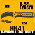 thumbnail image 3 of DEWALT 8.5 inches Hawkbill Line Knife – Fixed Blade Cable Stripping Knife for Electrical Work & Utility Cutting for Electricians, 3 of 6