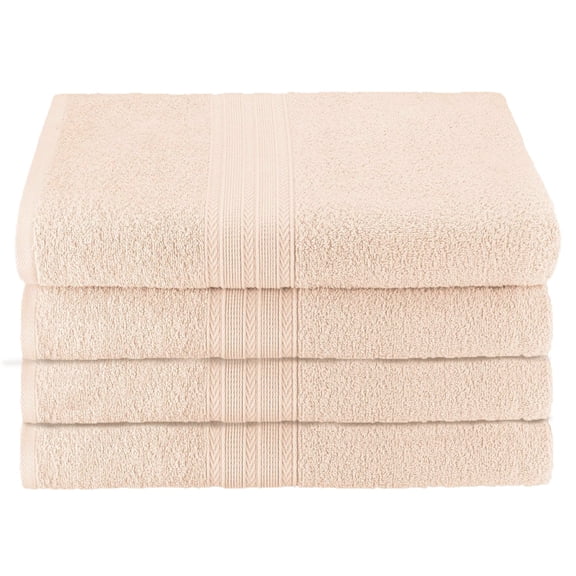 Eco-Friendly 100% Cotton Ring-Spun 4-Piece Bath Towel Set Ivory