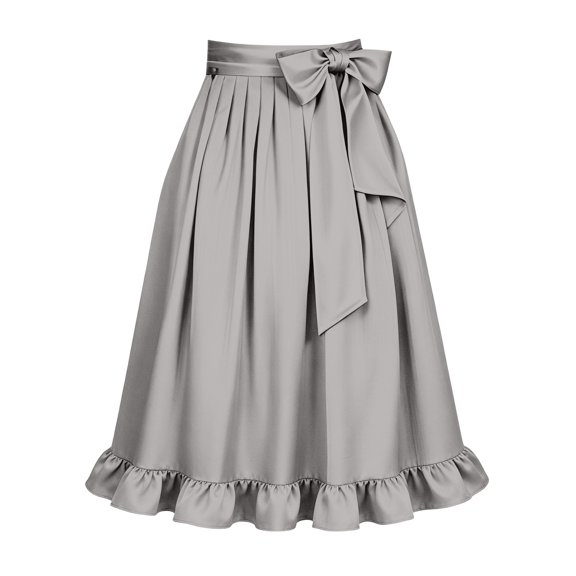Gtoiithly Women's Oktoberfest Skirt with Bow Tie Waistband Adjustable Wrap Apron for Festival Party and Casual Wear Skirt Pants Grey-A XL