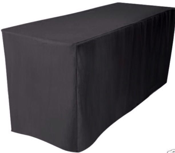 8' ft Fitted Polyester TABLECLOTH Trade show Booth wedding DJ Table Cover Brown 