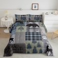 thumbnail image 2 of Feelyou Rustic Bear Deer Queen Comforter Set for Men, Farmhouse Wooden Plank Bedding Sets, Jungle Wildlife Hunting Reversible Bedding Comforter Set, Luxury Bedroom Decor, 3-Piece, 2 of 8
