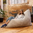 thumbnail image 4 of Jaxx Pillow Saxx 5.5-Foot Faux Fur - Luxuriously Soft Bean Bag Floor Pillow and Lounger, Mondo Grey, 4 of 7