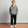 thumbnail image 5 of Boys Waffle Quarter Zip Hoodies Long Sleeve Loose Sweatshirts Fall Winter Tops&nbsp;, 5 of 5