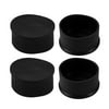 Unique Bargains 4pcs 60mm Diameter Pipe Tube Insert Chair Leg Cap Round Black PVC Tubing Plug