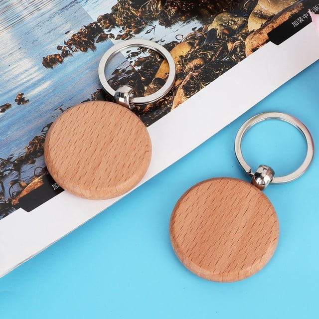 Llaveros de Madera de Haya, Decoración de Bolsos DIY, Materiales Saludables, 10 UDS.