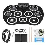 Lerpwige Electric Drum Set, 9 Drums Practice Pad Electronic Drum with Built in Speakers