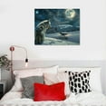 thumbnail image 5 of Nawypu Wild Animals Canvas Wolf Wall Art Snow Night Moon Wolf Starry Sky Picture Posters Home Wall Decor for Living Room Dining Room Office Modern Artwork Framed Arctic Wolves Paintings, 5 of 5