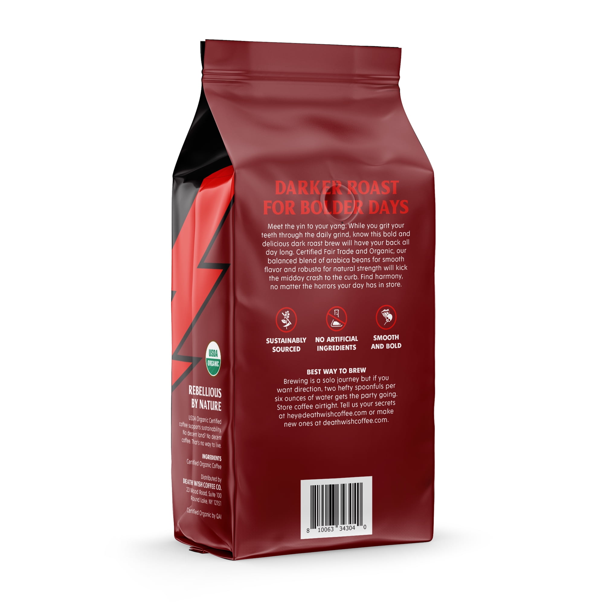 Death Wish Coffee, Organic and Fair Trade, Dark Roast, Ground 