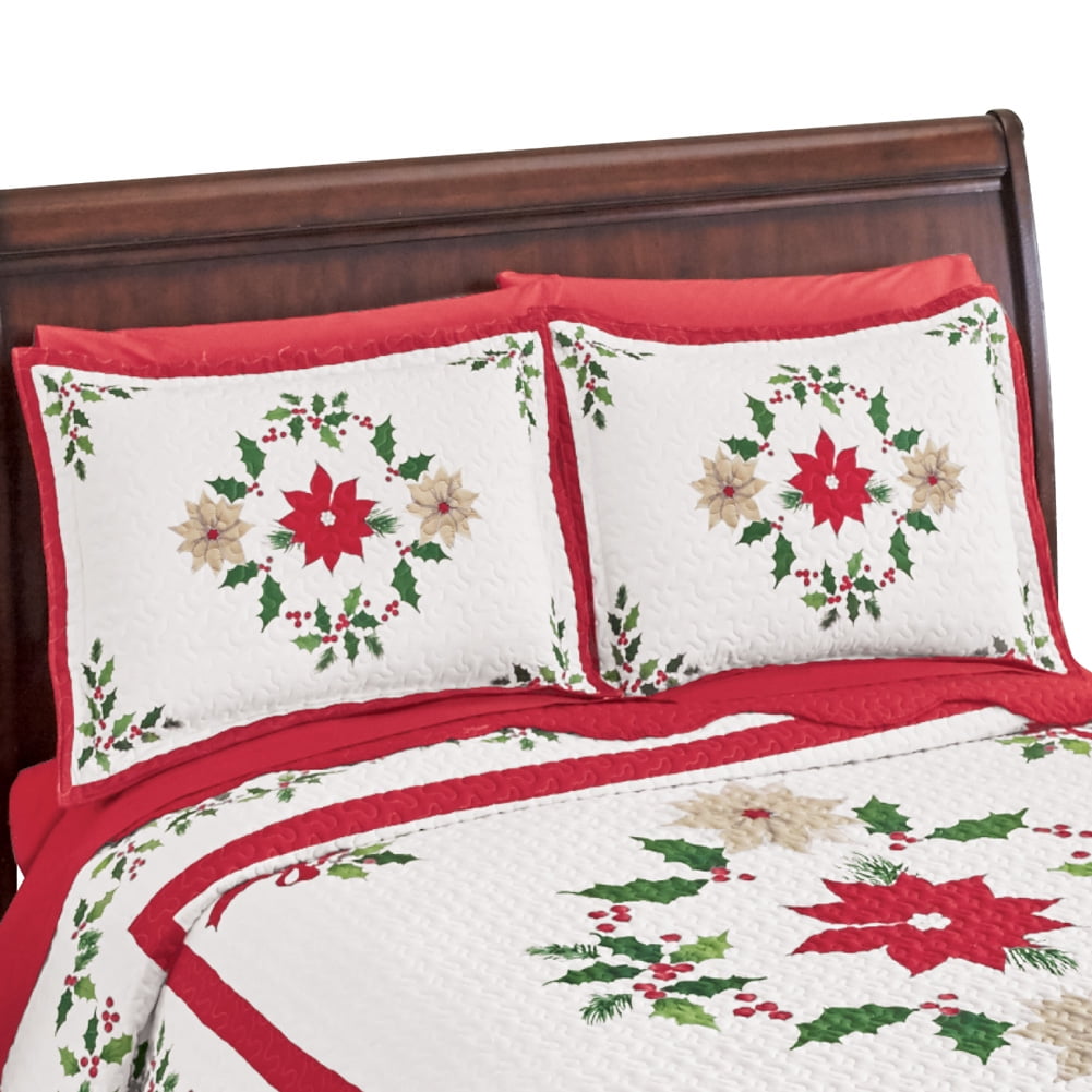 Collections Etc Christmas Evergreen Garland Pillow Sham