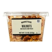 Marketside Raw Walnuts Halves and Pieces, 7.5 oz Tub