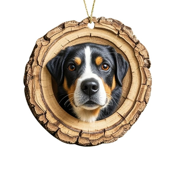 Decoraciones Del Árbol de Navidad Animales Imprimir Acrílico Oval Ornamentos, 8cm Animales Del Bosque Decoraciones para Corona de Árbol, Ornamentos Del Árbol de Navidad Regalo de Recuerdo en la Caja E