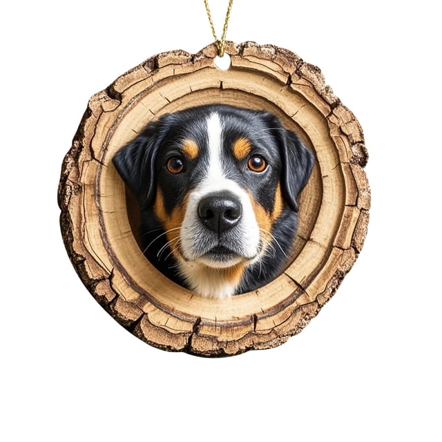 Decoraciones Del Árbol de Navidad Animales Imprimir Acrílico Oval Ornamentos, 8cm Animales Del Bosque Decoraciones para Corona de Árbol, Ornamentos Del Árbol de Navidad Regalo de Recuerdo en la Caja E