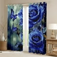 thumbnail image 2 of Castle Fairy Teens Adults Romantic Flower Rose Black Out Curtains,Blue Butterflies Curtains Pack of 2 (42x63 Each),Chic Floral Blossoms Bedroom Curtains,Microfiber Bedroom Decor, 2 of 6