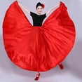 thumbnail image 5 of Satin Flowy Skirt Full Circle Belly Dance Long Skirt Spanish Flamenco Skirt, 5 of 7