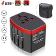 thumbnail image 2 of Adaptador de viaje universal, enchufe universal internacional con 4 USB, cargador USB 4 en 1 para EE. UU., Reino Unido, Australia, Japón, Italia, China, enchufe universal aplicable a 224, 2 of 6