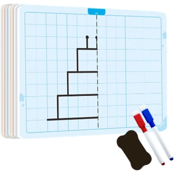 Tarjeta de dibujo simétrico con patrón: herramienta educativa para dibujo simétrico. Conjunto de actividades artísticas STEM educativas para el desarrollo de habilidades motoras finas. Tarjeta de dibu
