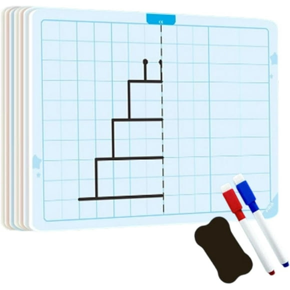 Wmhnj Juego de dibujo simtrico con 2 rotuladores y esponja: herramienta de arte STEM para el desarrollo de la motricidad fina y la prctica del pensamiento espacial.